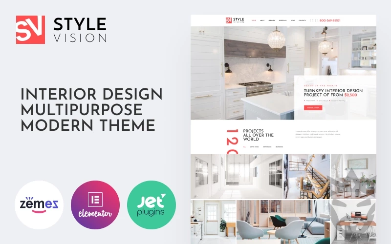 Style Vision - Interior Design Multipurpose Modern WordPress Elementor Theme WordPress Theme