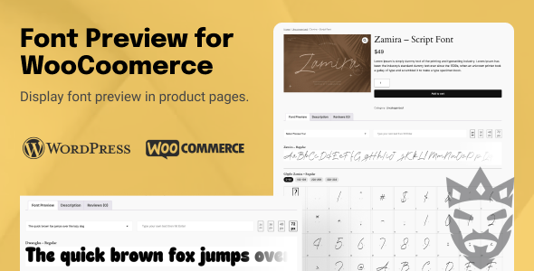 TW Font Preview for WooCommerce