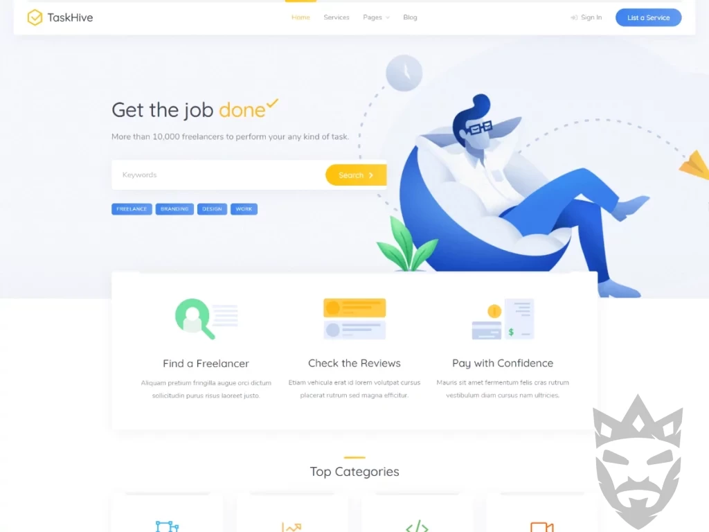 TaskHive - Freelance Marketplace WordPress Theme