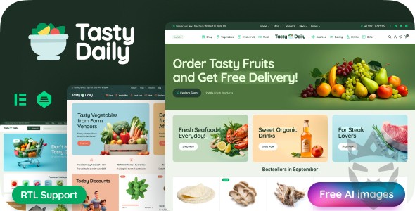 Tasty Daily - Grocery Store  Food WooCommerce Theme