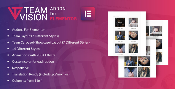 Teamvision for Elementor WordPress Plugin