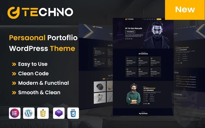 Techno Personal Portfolio WordPress Theme