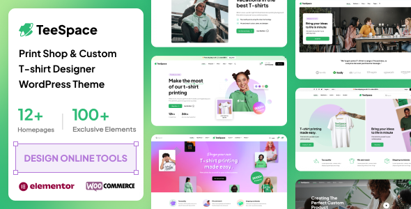 TeeSpace - Print Shop  Custom T-shirt Designer WordPress theme