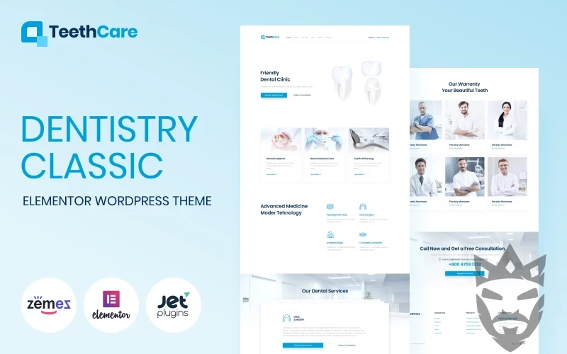 TeethCare - Dentistry Classic WordPress Elementor Theme WordPress Theme