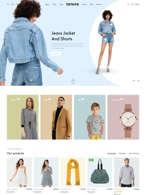 Tethys - eCommerce fashion and minimalism template