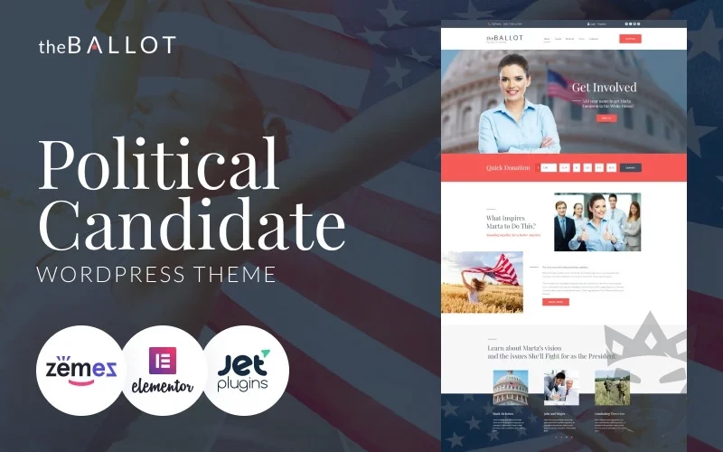 The Ballot - Political Candidate WordPress Theme