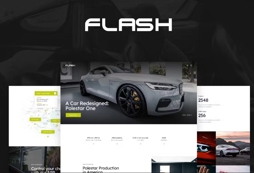 The Flash - Electric Car Supplier & Charging Station WordPress Theme