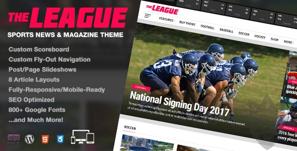 The League - Sports News  Magazine WordPress Theme