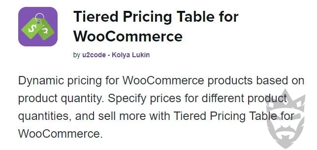 Tiered Pricing Table for WooCommerce