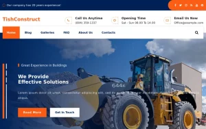 TishConstruct - Construction Company WordPress Theme