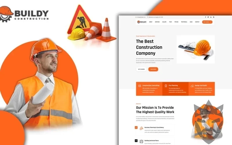 Tomaar Buildy Multipurpose Construction Landing Page WordPress Theme