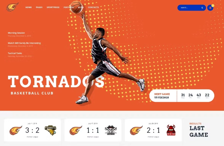 Tornados - Sports Wordpress Theme