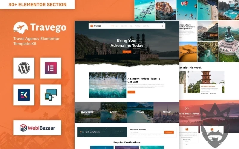 Travego - Tour & Travel Agency Template WordPress Theme