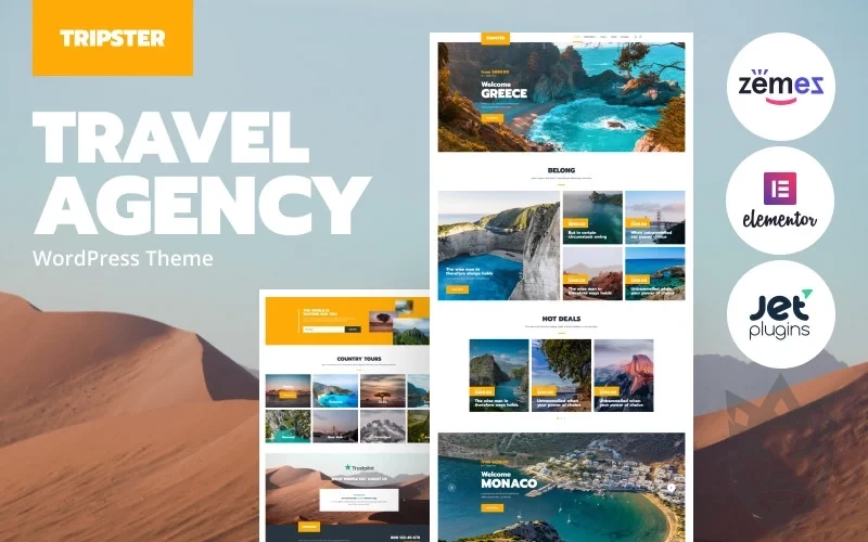 Tripster - Travel Agency Modern WordPress Elementor Theme WordPress Theme