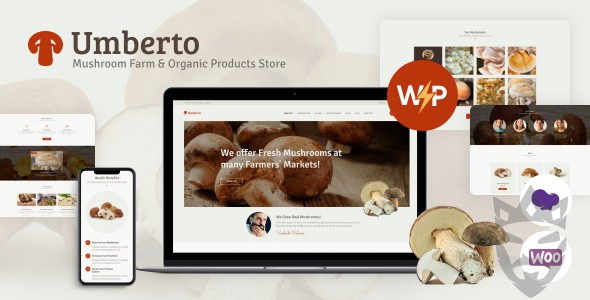 Umberto - Mushroom Farm  Organic Products Store WordPress Theme