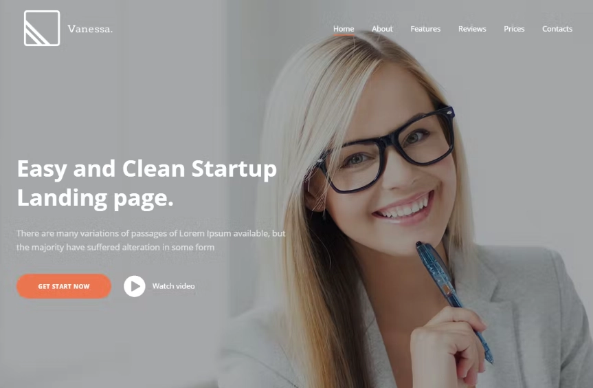 Vanessa - Startup Landing Page WordPress Theme