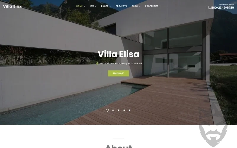 Villa Elisa - Real Estate Responsive WordPress theme WordPress Theme