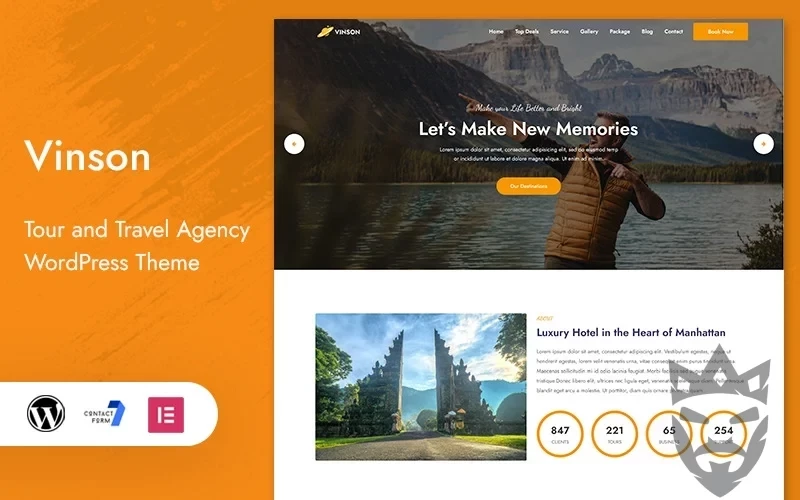 Vinson - Tour and Travel Landing Page WordPress Theme