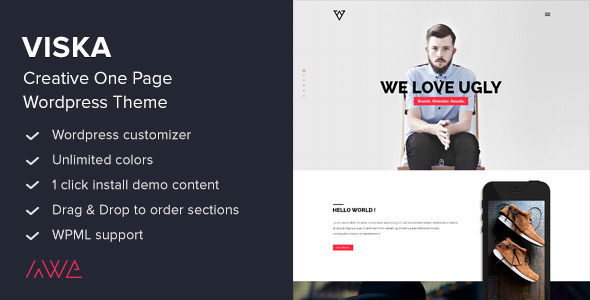 Viska - Creative One Page WordPress Theme