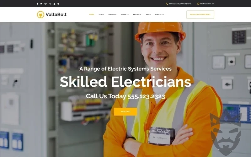 VoltaBolt - Electrician Services Responsive WordPress Theme