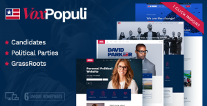 Vox Populi - Political Party  Candidate WordPress Theme