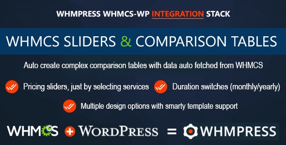 WHMCS Pricing Sliders and Comparison Tables - WHMpress Addon