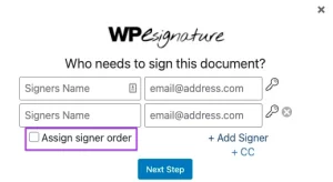 WP E-Signature - Assign Signer Order