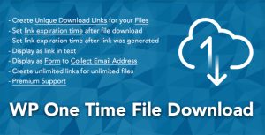 WP One Time File Download - Unique Link Generator WordPress Plugin