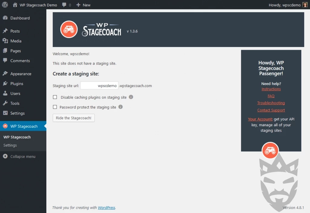 WP Stagecoach - WordPress Staging Sites Made Easy