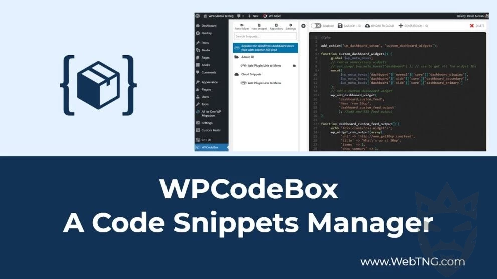 WPCodeBox – The easiest way to add Code Snippets to WordPress