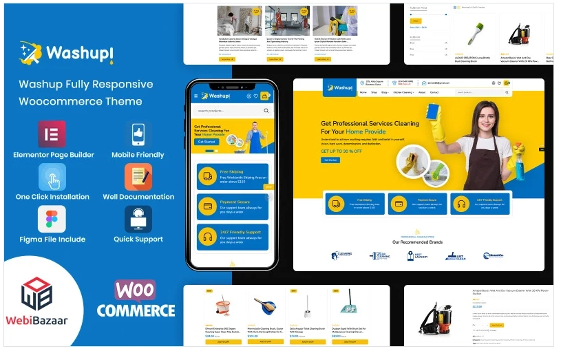 Washup – Home Cleaning & Essential Cleaning Tools WooCommerce Theme