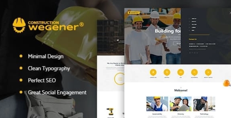 Wegener | Construction Business & Engineering Building WordPress Theme