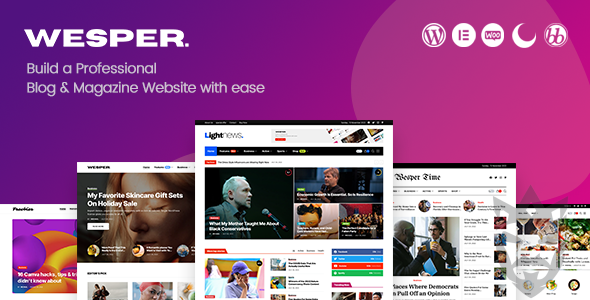 Wesper - WordPress Theme for Blogs  Magazines