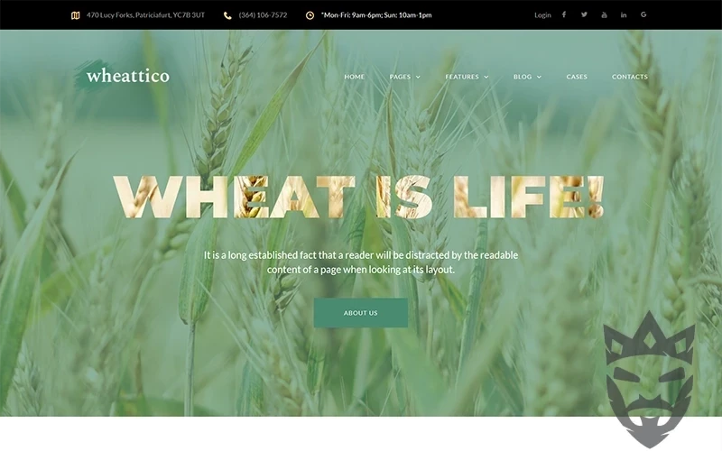 Wheattico - Crop Farm Responsive WordPress Theme