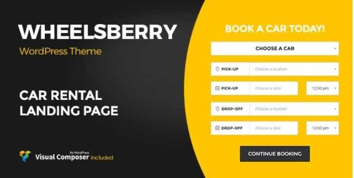 Wheelsberry – Car Rental WordPress Theme / Landing Page