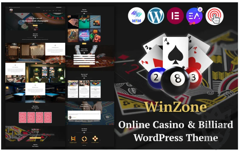 WinZone - Online Casino  Billiard WordPress Theme