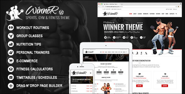 Winner - Fitness  Gym WordPress Theme