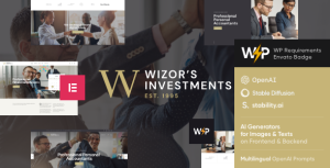 Wizor's | Investments  Business WordPress Theme