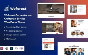 Woforest - Carpenter and Craftsman Service WordPress Theme