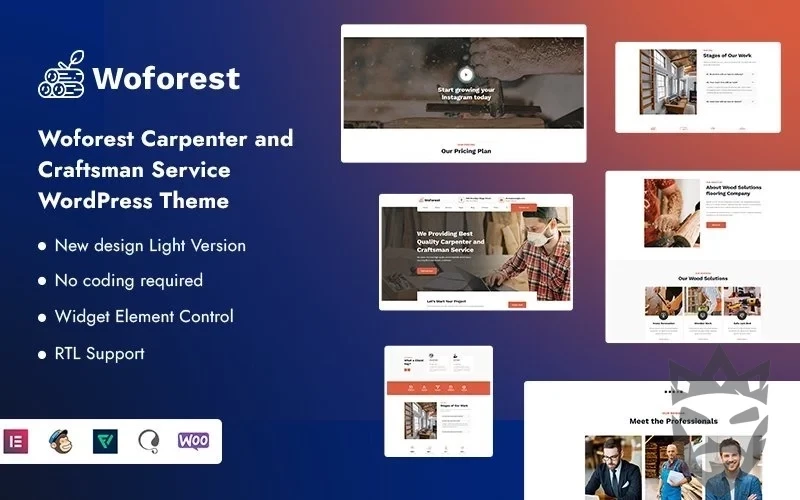 Woforest - Carpenter and Craftsman Service WordPress Theme