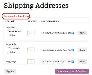 WooCommerce Shipping Multiple Addresses