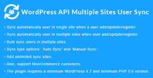 WordPress API Multiple Sites User Sync