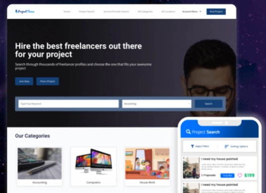 WordPress Project Bidding Theme Freelance Marketplace