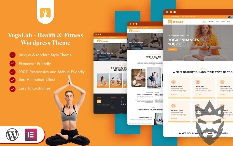 YogaLab - Yoga Health & Fitness Wordpress Theme WordPress Theme