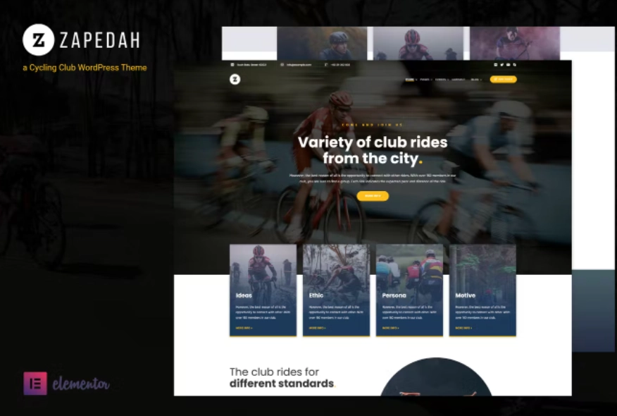 Zapedah - Cycling Club WordPress Theme