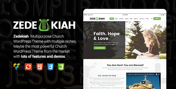 Zedekiah - MultiPurpose Church  Religion WordPress Theme