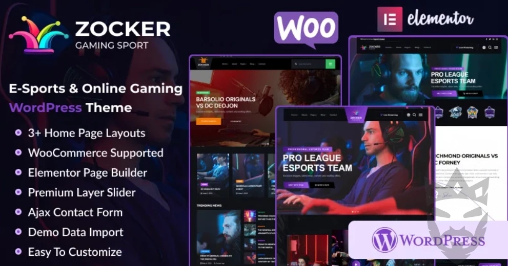 Zocker - E-Sports Online Gaming Clan News WordPress Theme