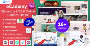 eCademy - Education LMS  Online Coaching Courses WordPress Theme