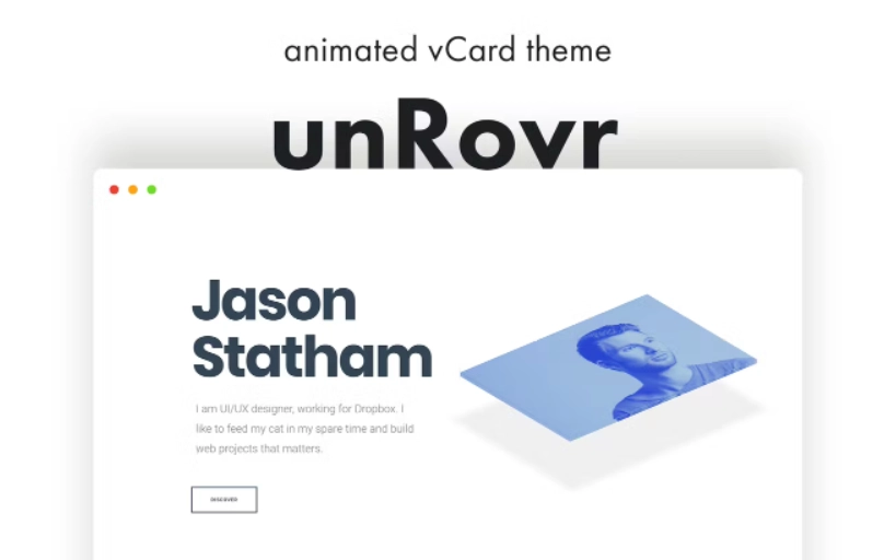 unRovr - Animated vCard & Resume WordPress Theme