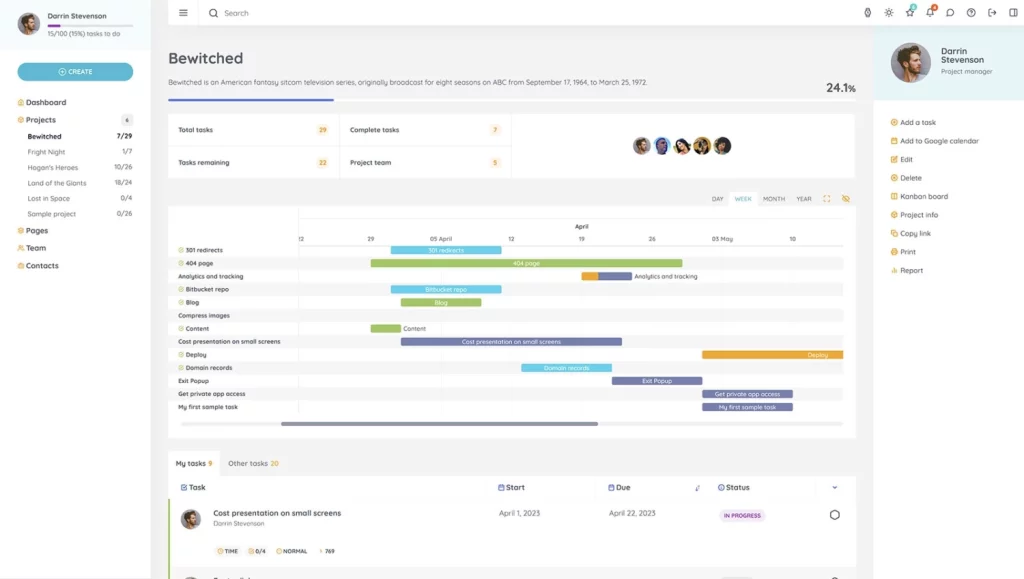 wProject - Informative project management system built on WordPress